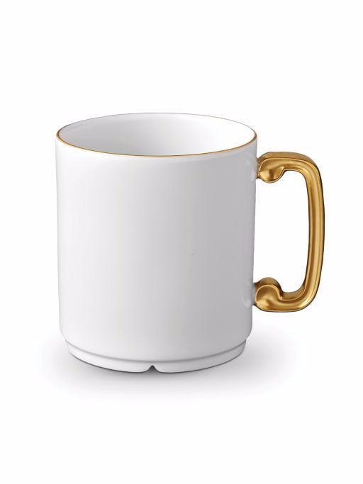 Gold-Trimmed Porcelain Mug
