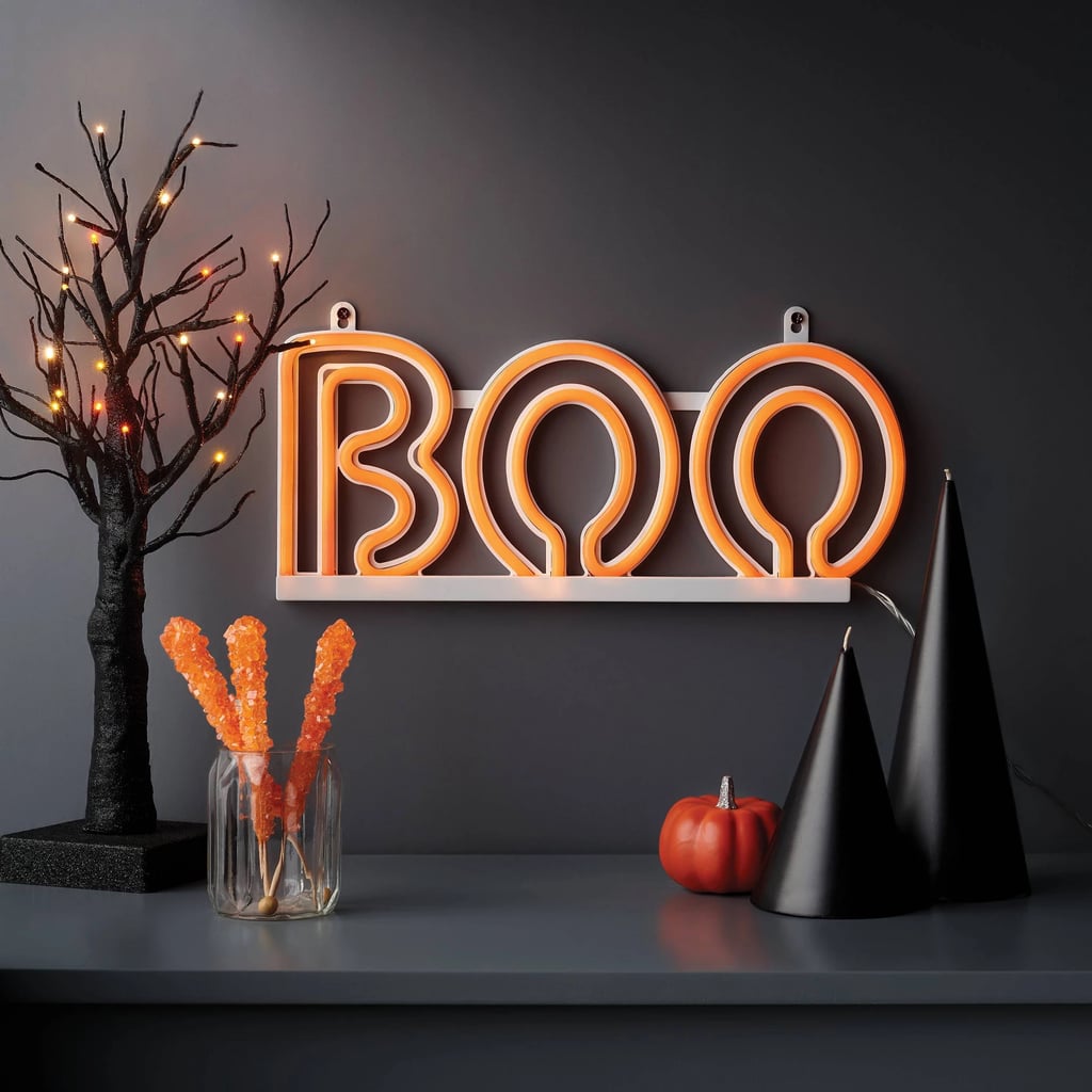 Orange LED Neon Rope Boo Light Cheap Target Halloween Decorations For