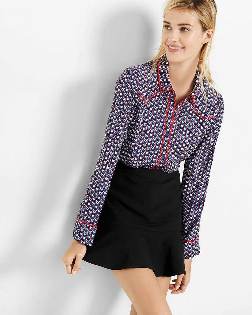 Express Daisy Print Piped Western Shirt ($60)