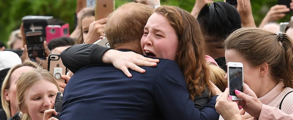 Prince Harry Hugs Sobbing Young Woman Australia 2018