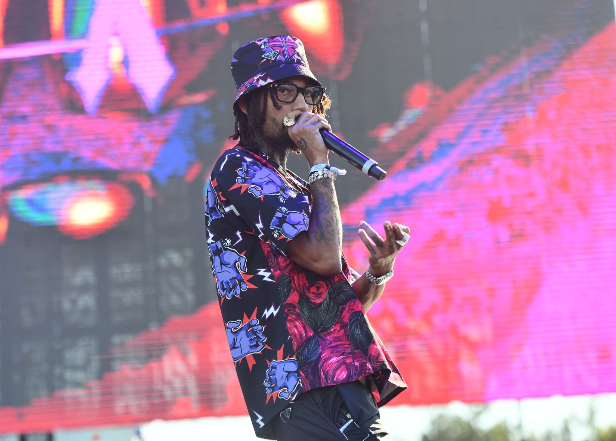 ANAHEIM, CALIFORNIA - AUGUST 11: Rapper PnB Rock performs onstage during the 92.3 Real Street Festival at Honda Center on August 11, 2019 in Anaheim, California. (Photo by Scott Dudelson/Getty Images)