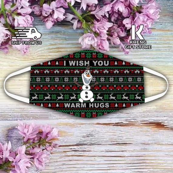 Olaf Lovers Ugly Christmas Sweater Face Mask
