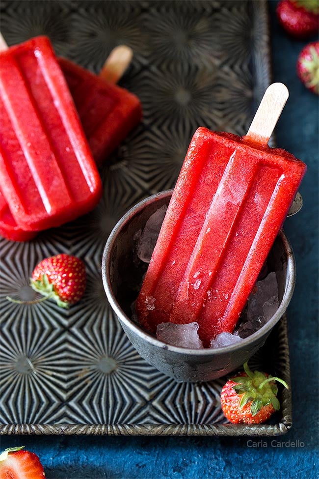 Strawberry Popsicles