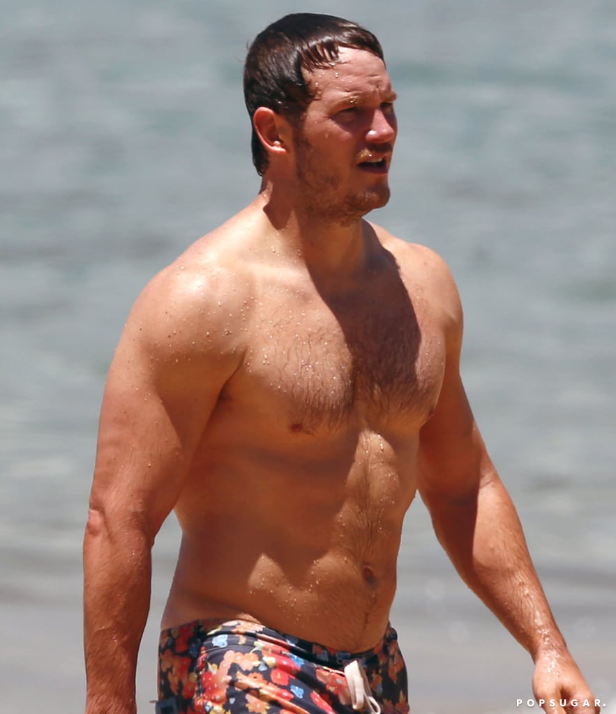 Chris Pratt Shirtless at the Beach