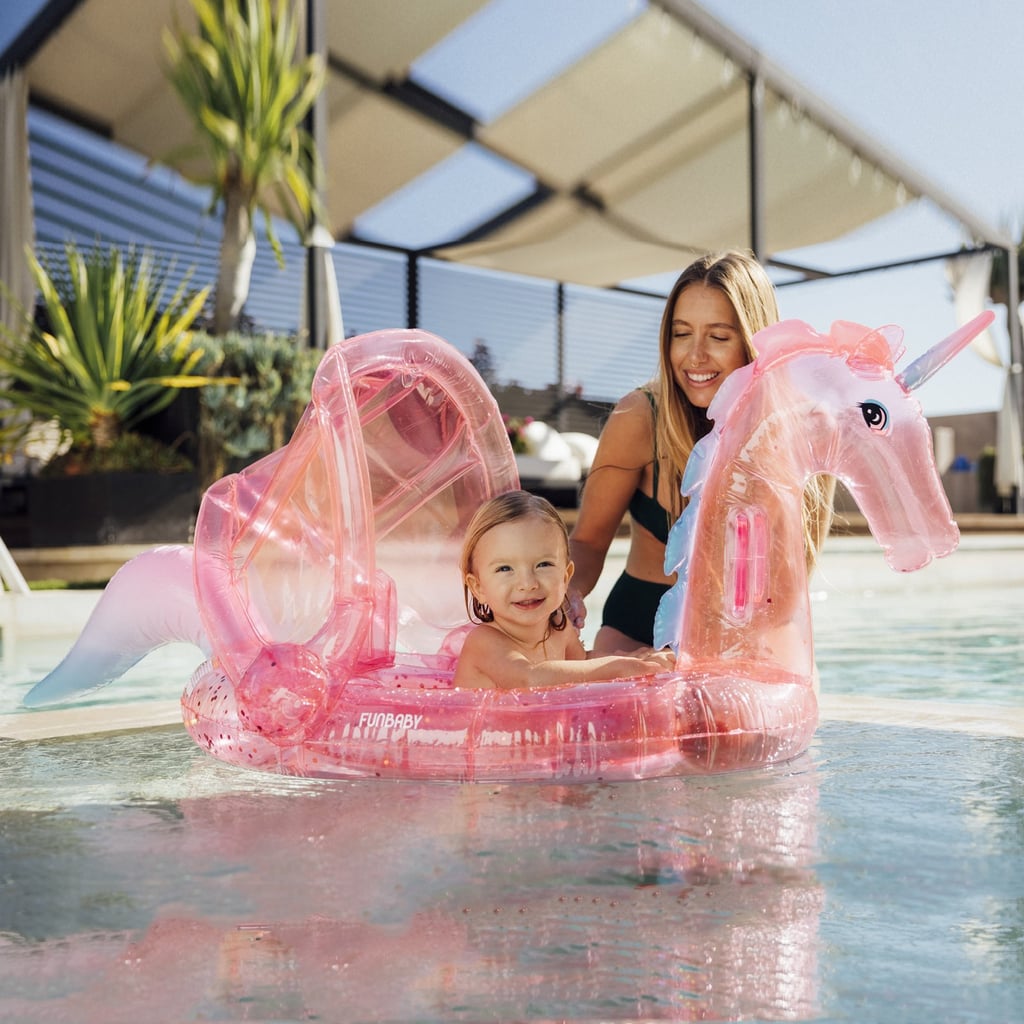 Funbaby Clear Pink Glitter Unicorn Pool Float