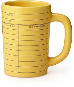 Out of Print Library Card Mug ($12)