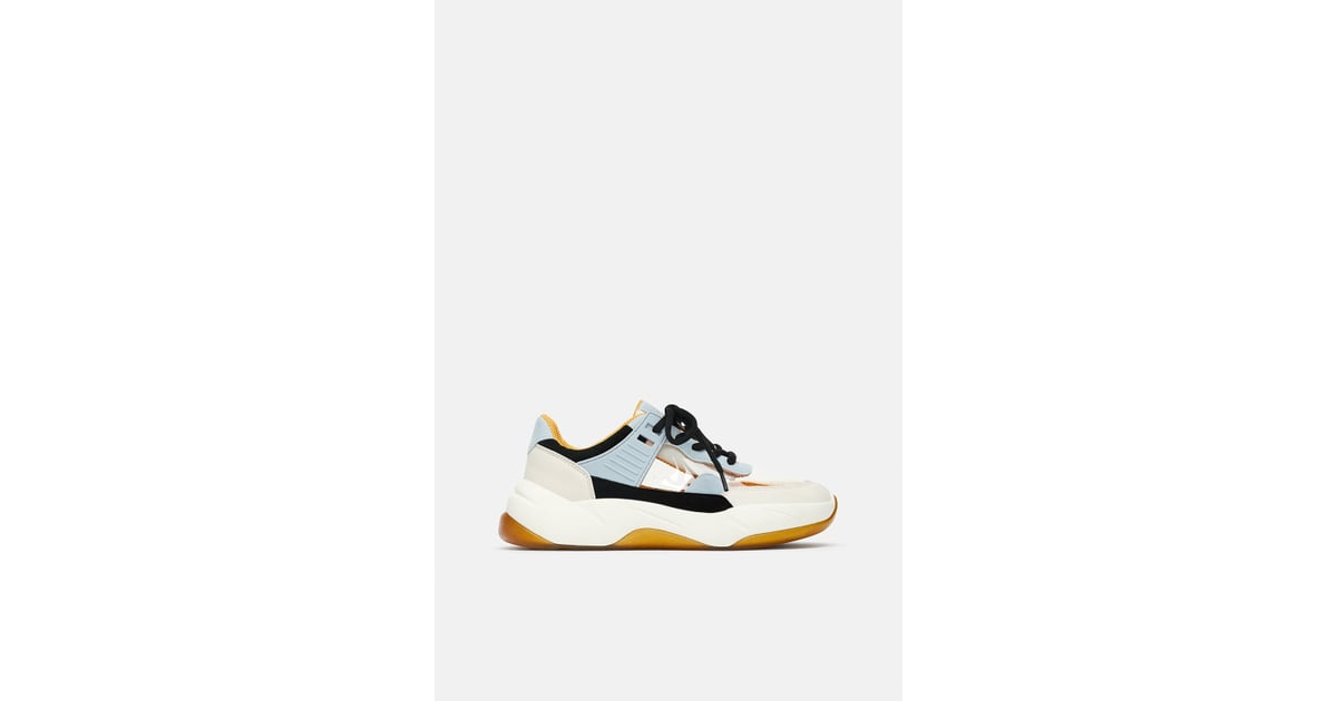 Zara Contrasting Sneakers Gigi Hadid s Airport Sneakers Say Her