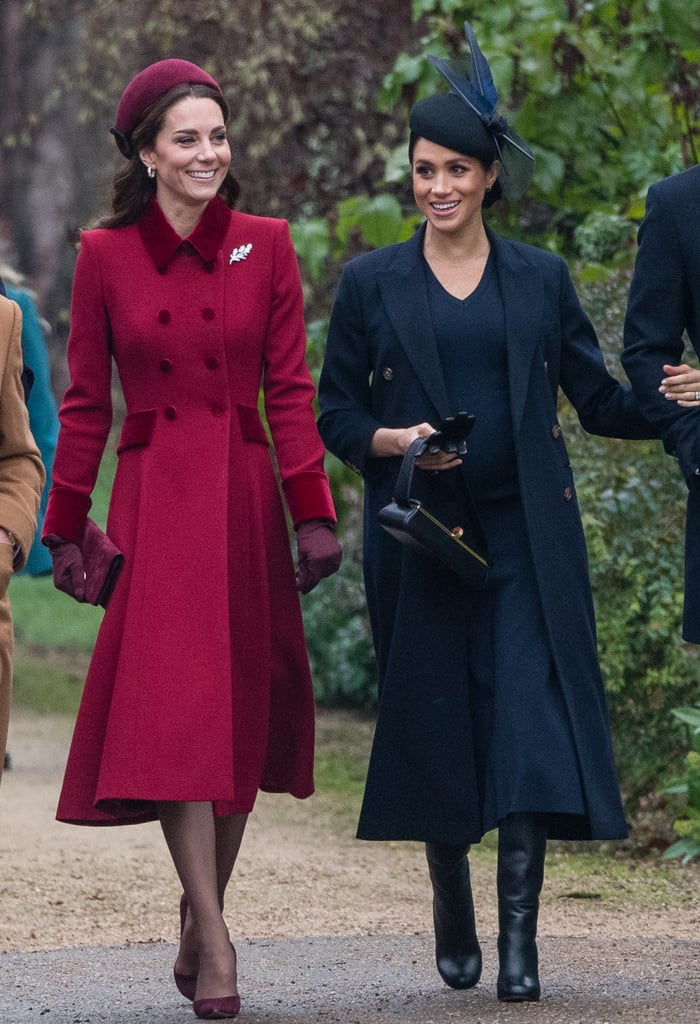 Meghan Markle Black Coat on Christmas Day 2018