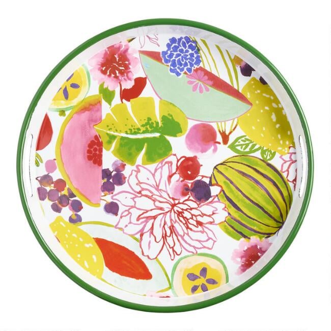 Round Enamel Santiago Serving Tray