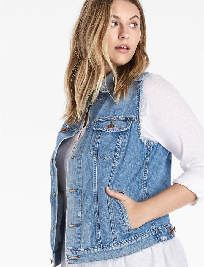Lucky Brand Plus Size Denim Tomboy Trucker Vest