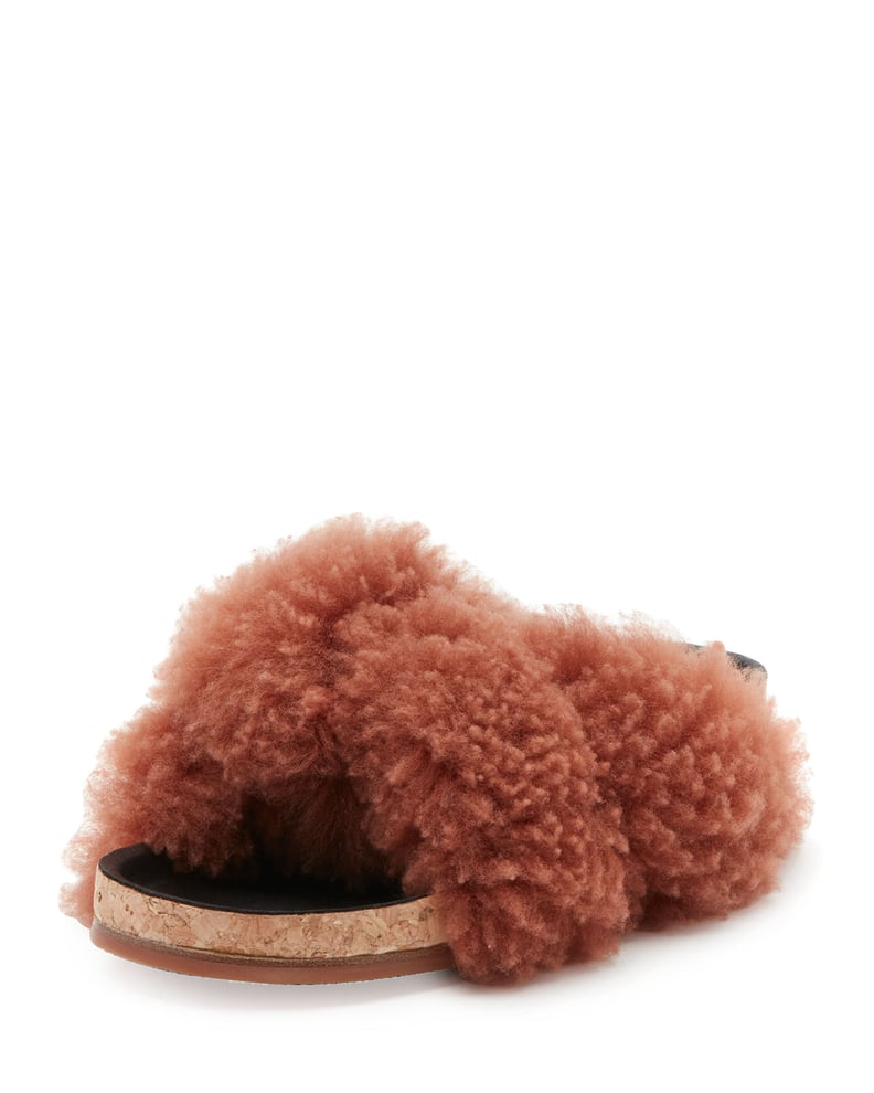 Chloé Shearling Fur Flat Slide Sandal