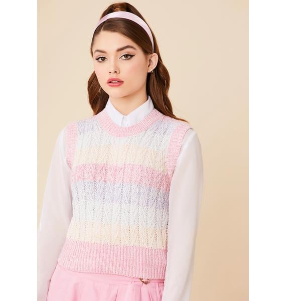 Dolls Kill Sealed With a Kiss Striped Sweater Vest