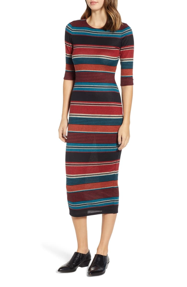 Sentimental NY Knit Stripe Midi Dress