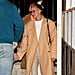 Hailey Baldwin's Oversized Striped Coat With Justin Bieber