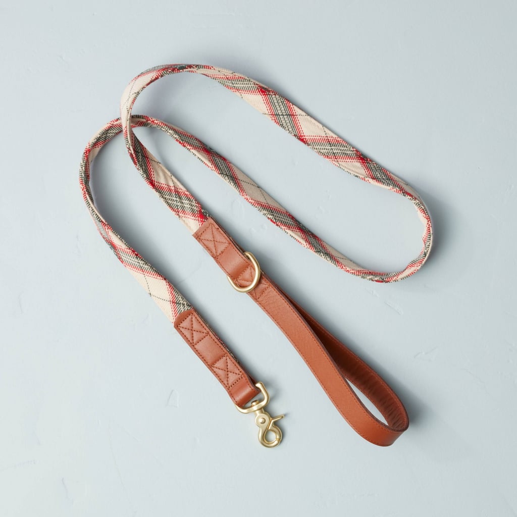 Holiday Plaid with Leather Accent Pet Leash