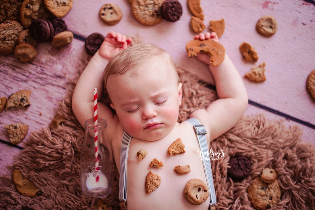 Photos of Baby Asleep During Milk and Cookies Birthday Shoot POPSUGAR Family