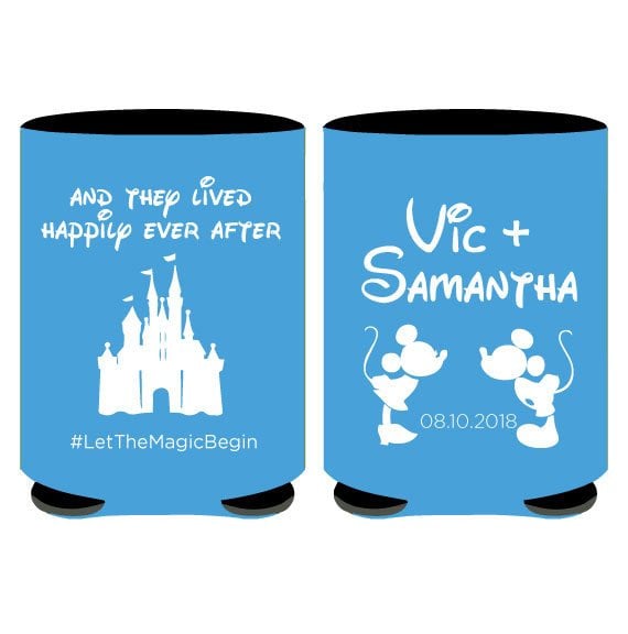 Disney Wedding Can Coolers