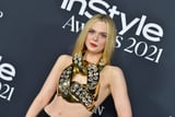 Elle Fanning Basically Wore a Giant Gold Chain Link as a Crop Top, and Y’know What? It Works