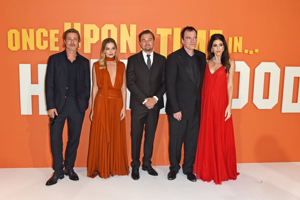 Brad Pitt, Margot Robbie, Leonardo DiCaprio, Quentin Tarantino, and Daniella Pick at the UK premiere of Once Upon a Time in Hollywood.