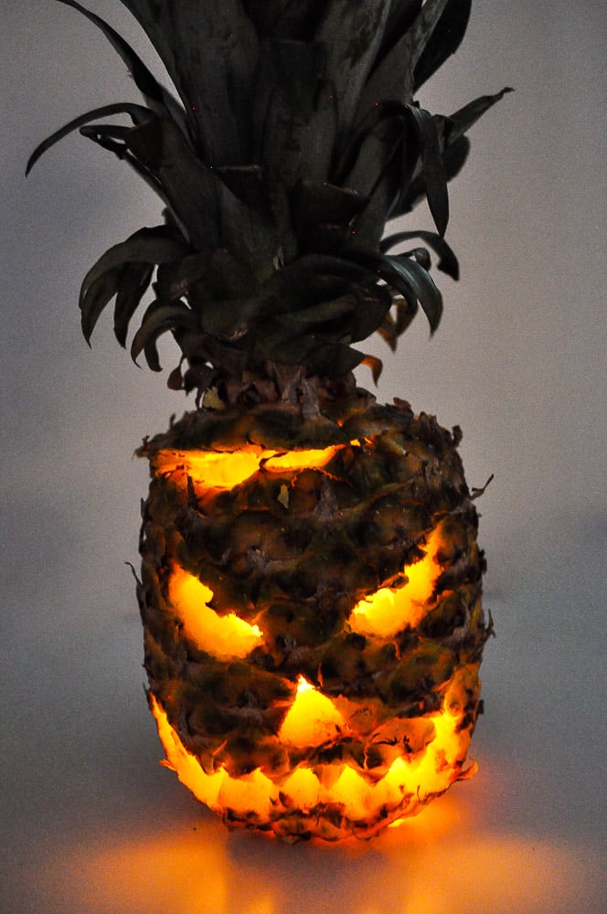 Step 6: Light your candle up inside the pineapple.