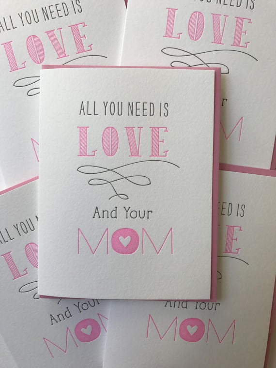 letterpress Mother's Day card