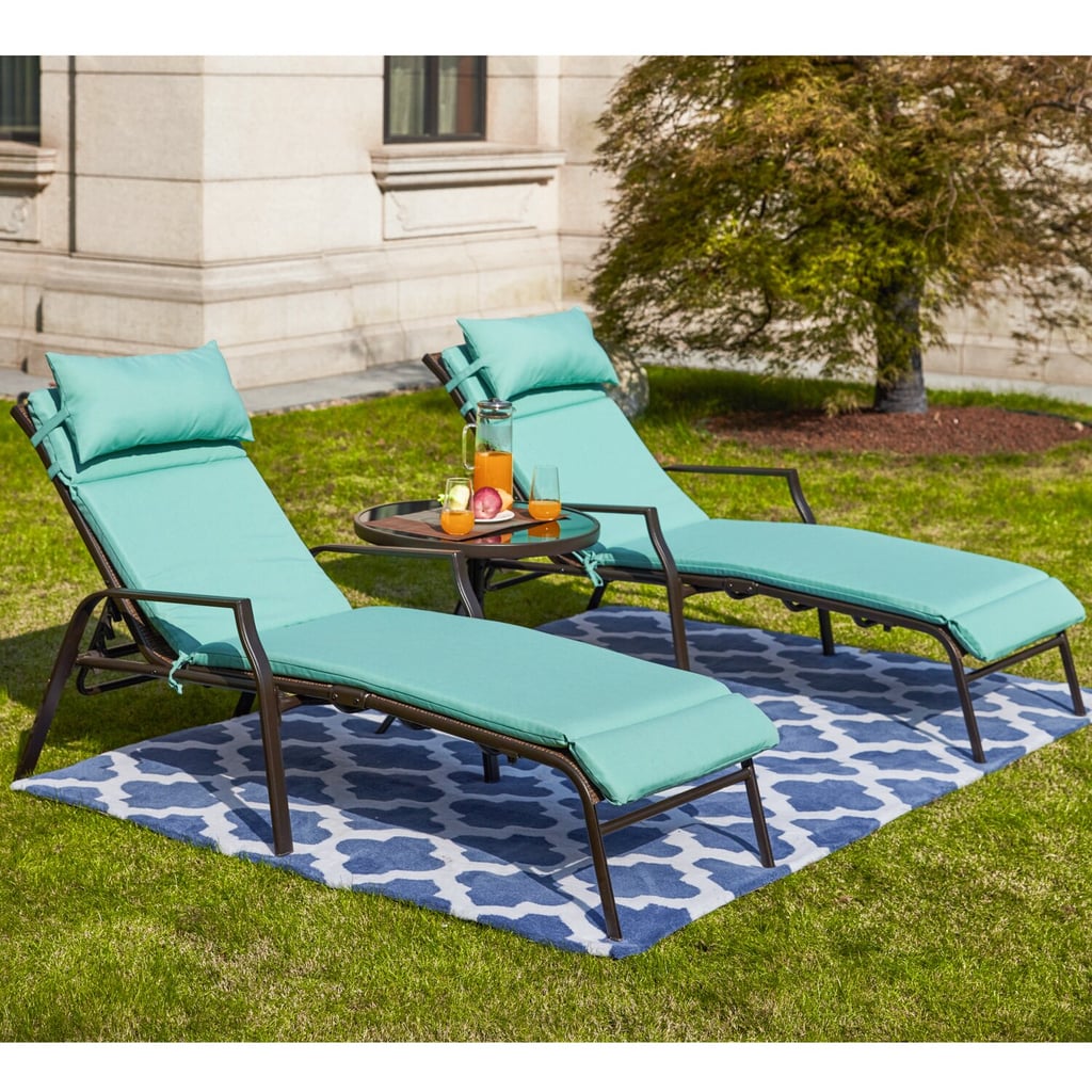 Wabbaseka Reclining Chaise Lounge with Cushion with Table