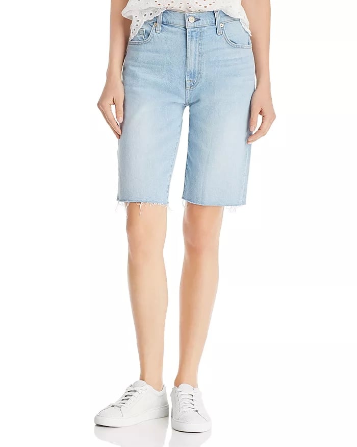 7 For All Mankind High-Waist Bermuda Denim Shorts