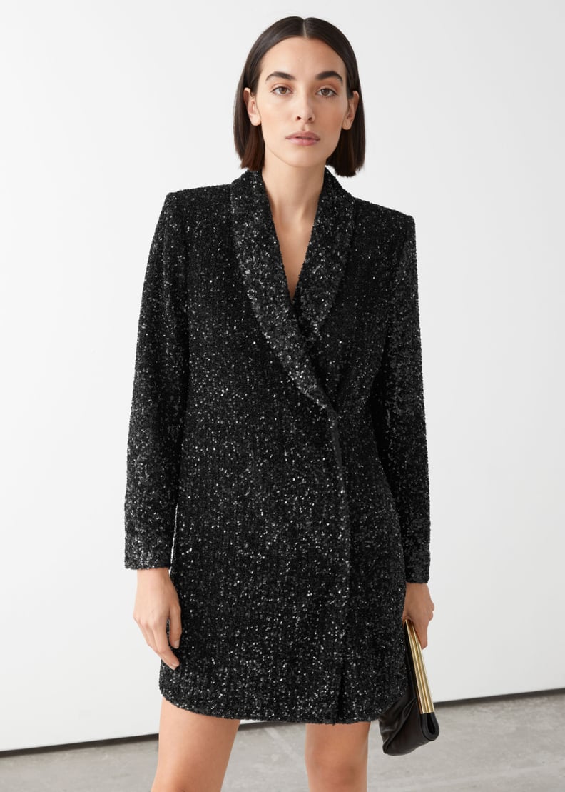 & Other Stories Sequin Double Breasted Blazer Dress