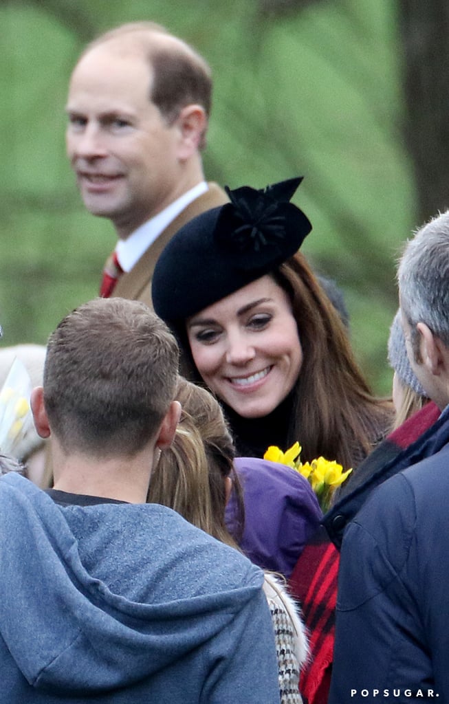 Kate Middleton and Prince William were all smiles when they attended a church service at St. Mary Magdalene Church in King's Lynn, England, on Sunday. The royal couple was joined by Prince Harry, Prince Charles, and Queen Elizabeth II, just to name a few, and stayed true to their annual Christmas tradition of spending the holidays at Sandringham. While Will and Kate's children, Princess Charlotte and Prince George, were noticeably absent, George is reportedly set to begin nursery school at the Westacre Montessori School Nursery in Norfolk, England, in January.
Throughout the year, Will and Kate have created a long list of sweet moments together, from Prince Charlotte's exciting debut  to the family's new portrait. And who could forget the time Will adorably admitted that he'd have to "ask the missus" if their kids could watch sports? Read on to see more of the royal affair, and then look back at the best pictures of the British royals from 2015.