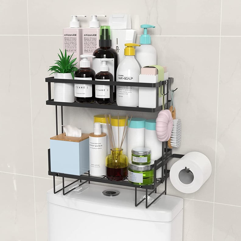 Trevita Freestanding Over The Toilet Bathroom Space Saver Organizer With  Storage Cabinet, Adjustable Shelf & Open Shelf, White Wood, Contemporary –  Pilaster Designs