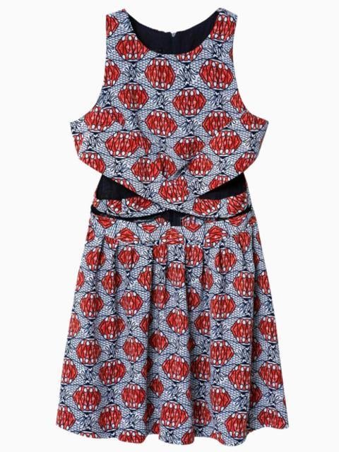 Choies Printed Cutout Skater Dress