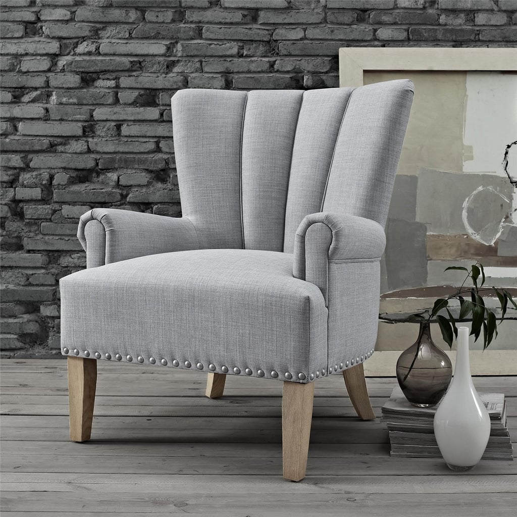 nautica accent chair with wood legs