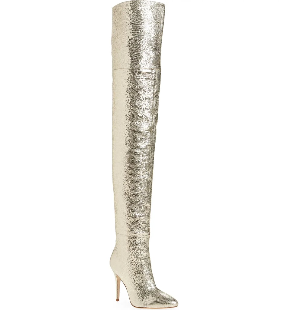 Brother Vellies Allora Over-the-Knee Metallic Pointed Toe Boot
