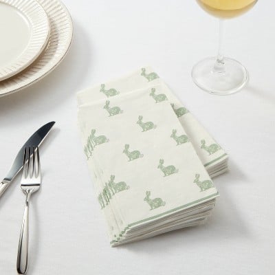 Target Threshold 16ct Paper Woodblock Bunny Disposable Guest Towels