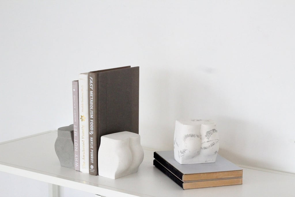 A Playful Accessory: Concrete Butt Bookends Set