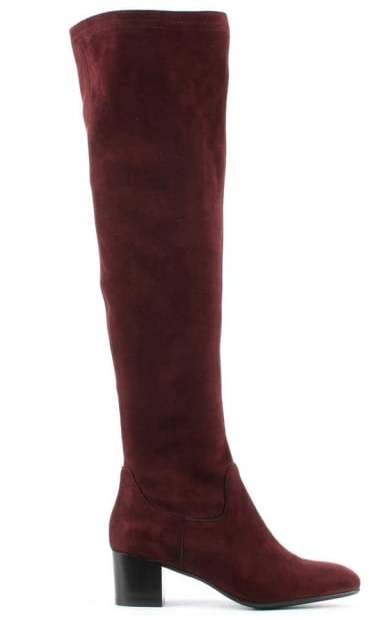 Burgundy Mid Heel Knee High Boot