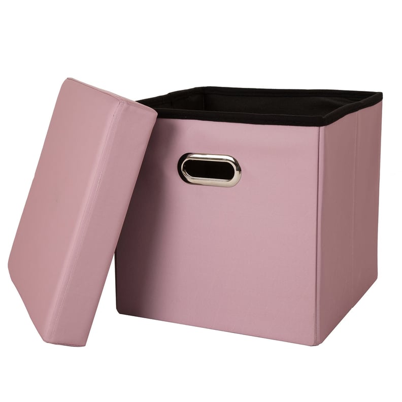 Pastel Pink Foldable Storage Ottoman