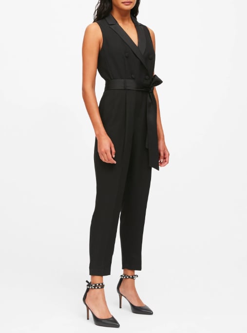 Petite Tuxedo Jumpsuit