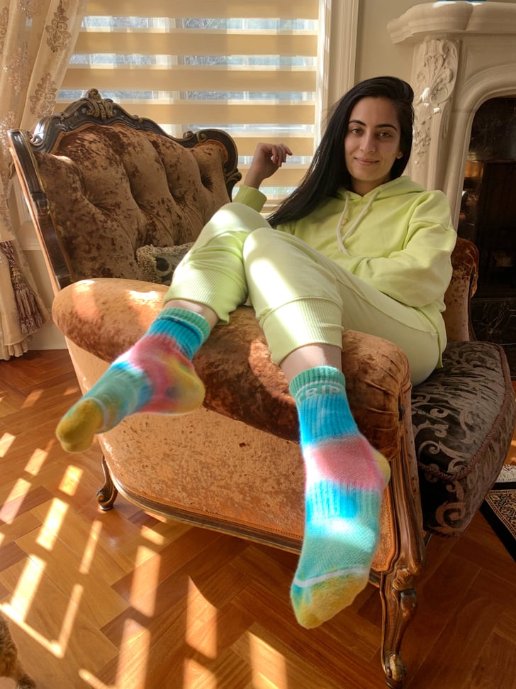 neon yellow sweatsuit