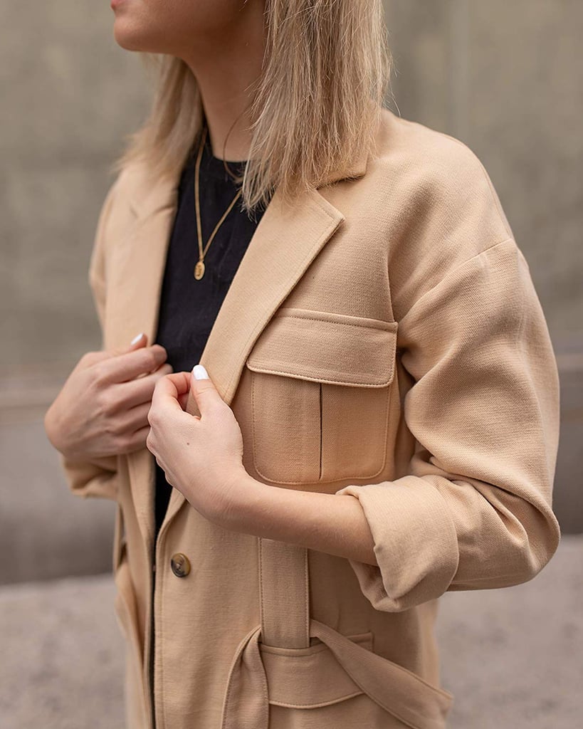 The Drop Women's Golden Sand Loose Tie-Front Utility Jacket by @laurie_ferraro