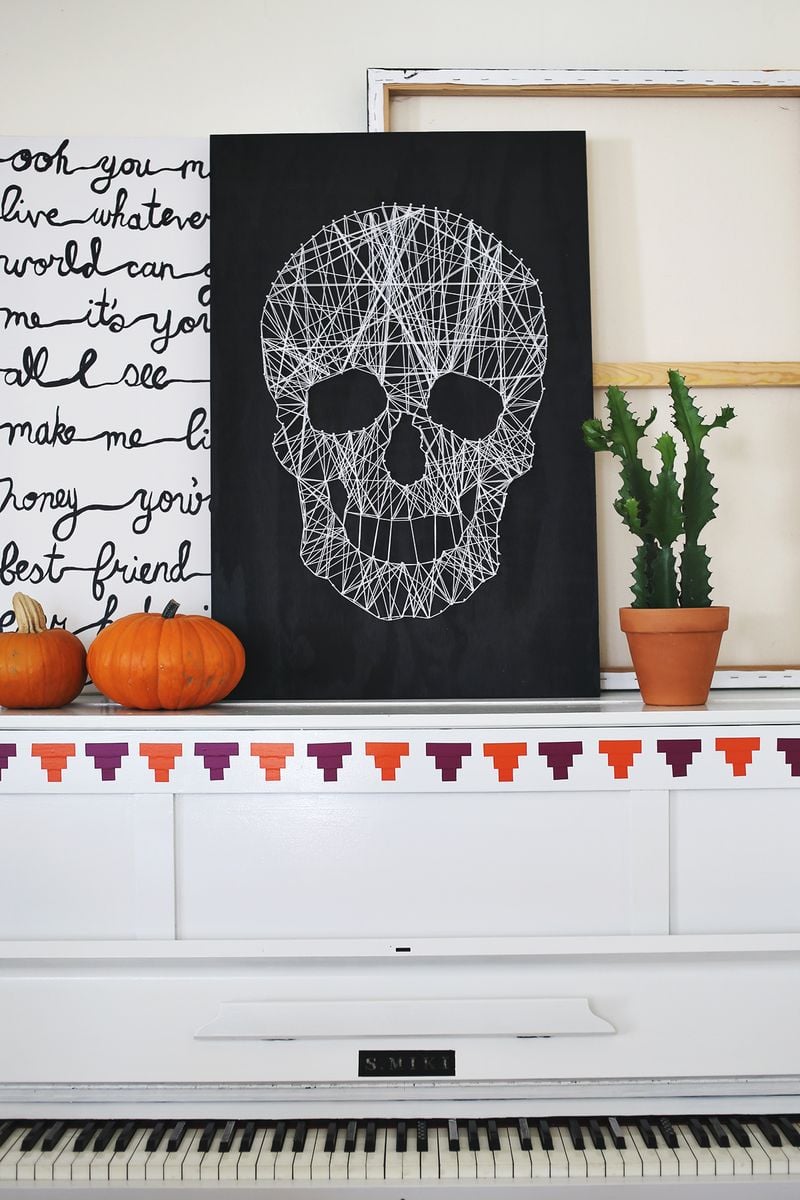 Black/White Skeleton,You Design It and We Will Make It For You! Vintage Style Halloween Garland Hand Cut Cardstock Decoration Green Skulls