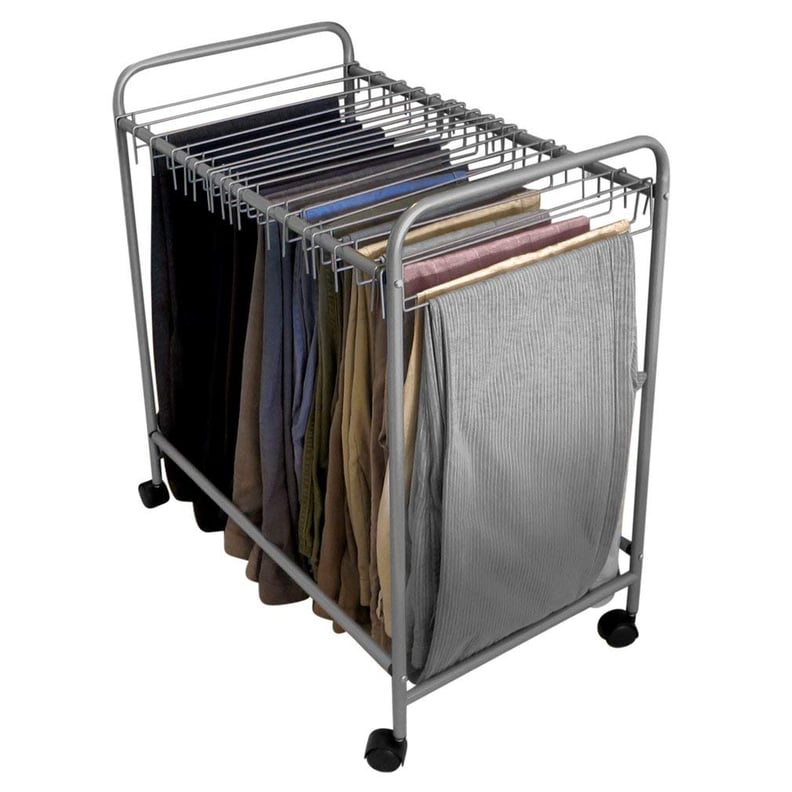 Evelots 18-Pair Rolling Trouser Trolley