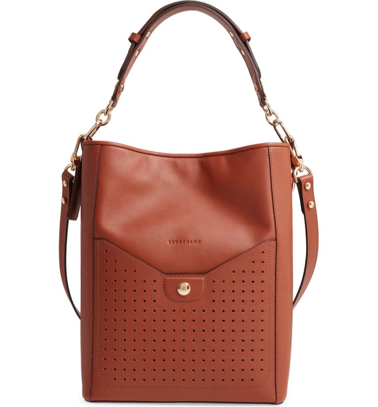 real leather bucket bag