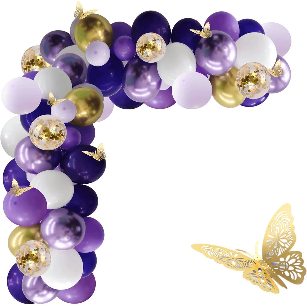 132-Piece Purple and Gold Balloon Garland Kit