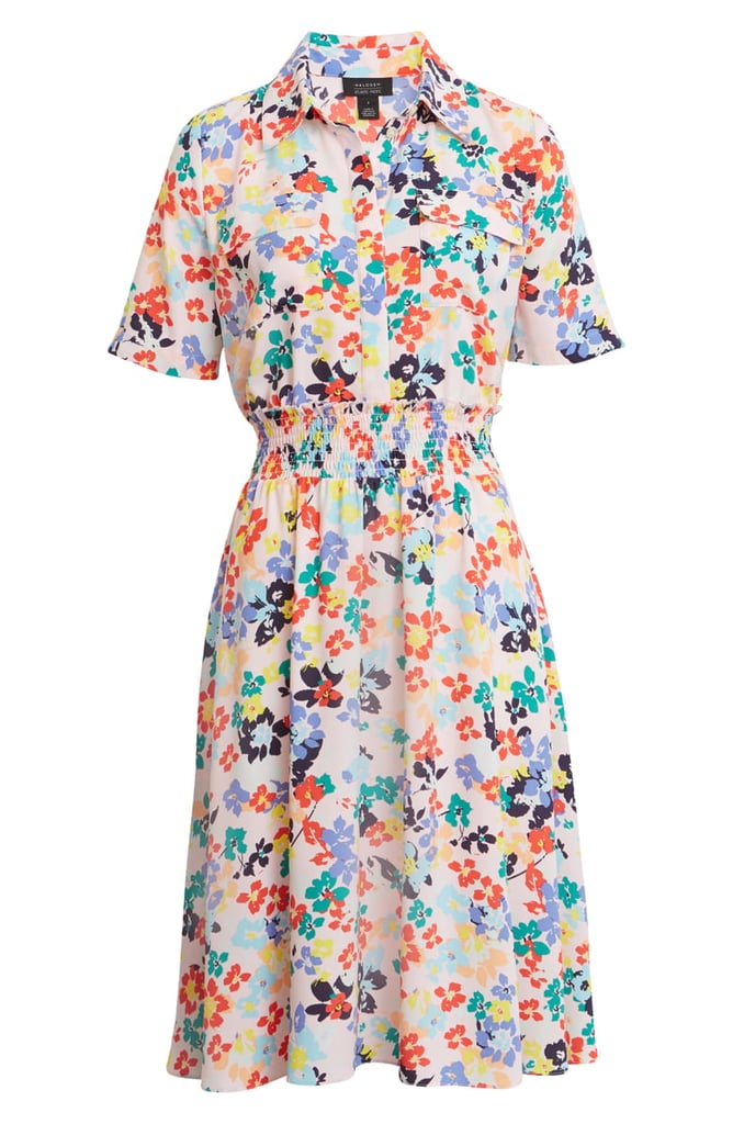 Halogen x Atlantic-Pacific Floral Smocked Utility Dress