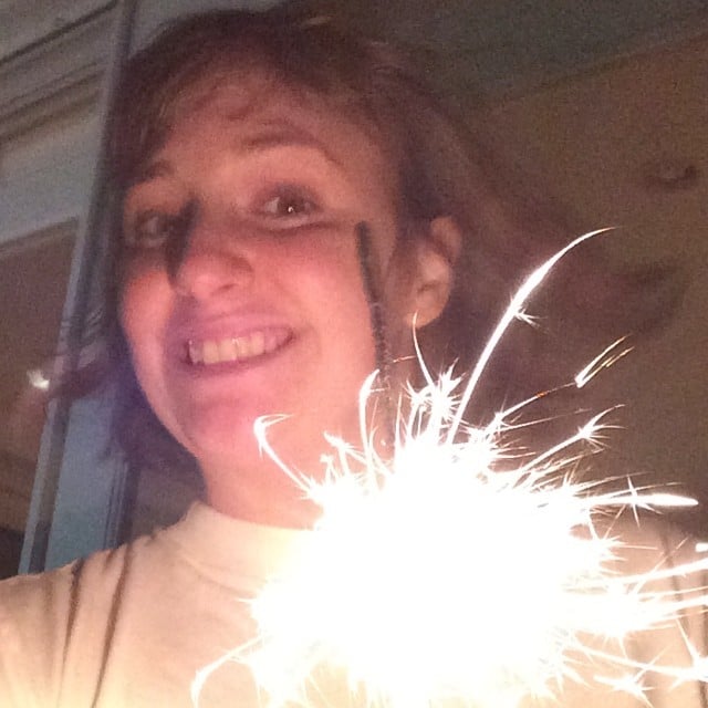 Lena Dunham played with sparklers.
Source: Instagram user lenadunham