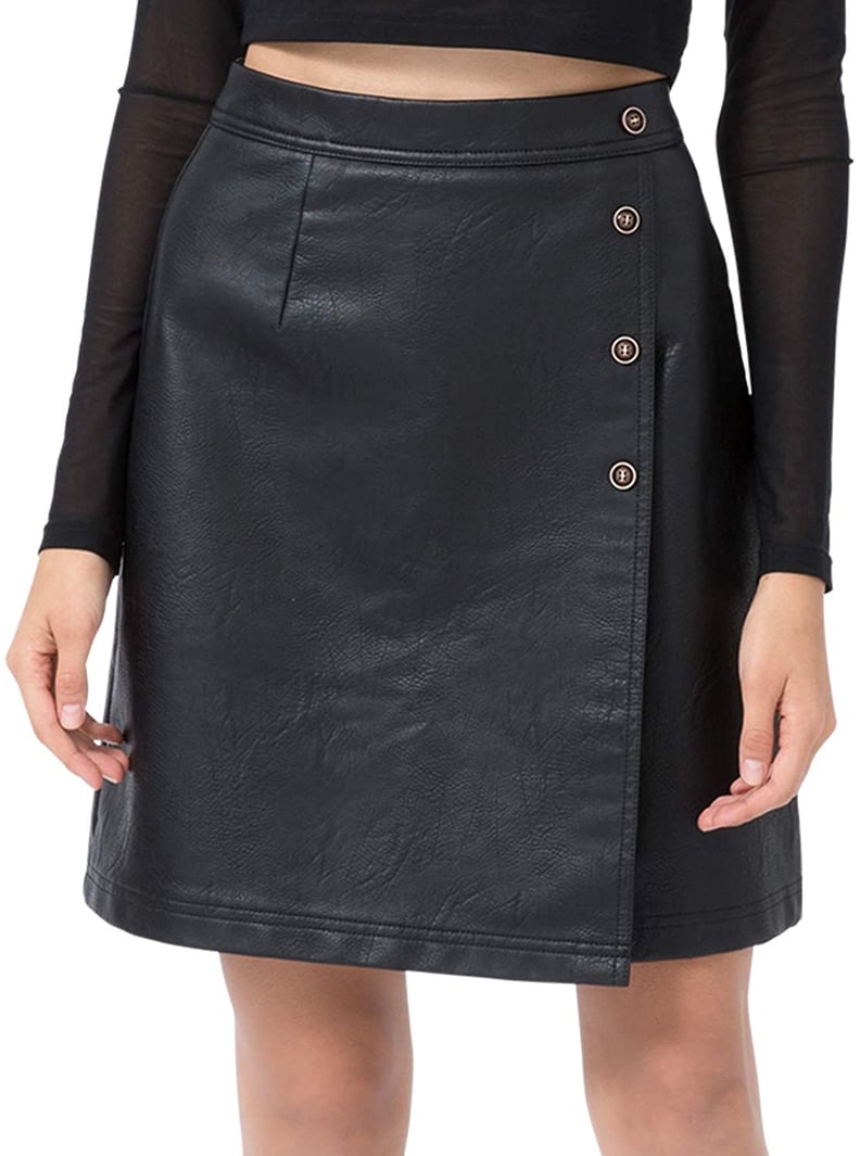 Tagoo Faux Leather Midi Skirt