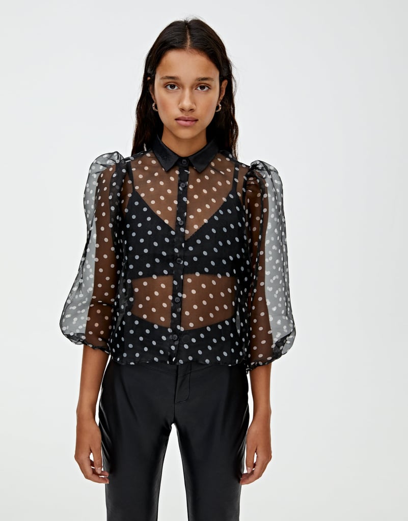 Pull&Bear Polka-Dot Organza Shirt