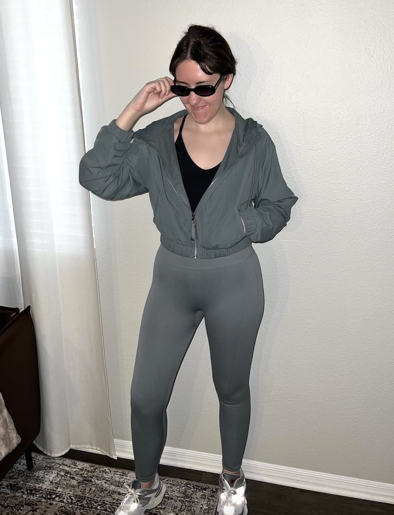 Forever 21 Active Cropped Zip-Up Hoodie and Active Seamless Leggings