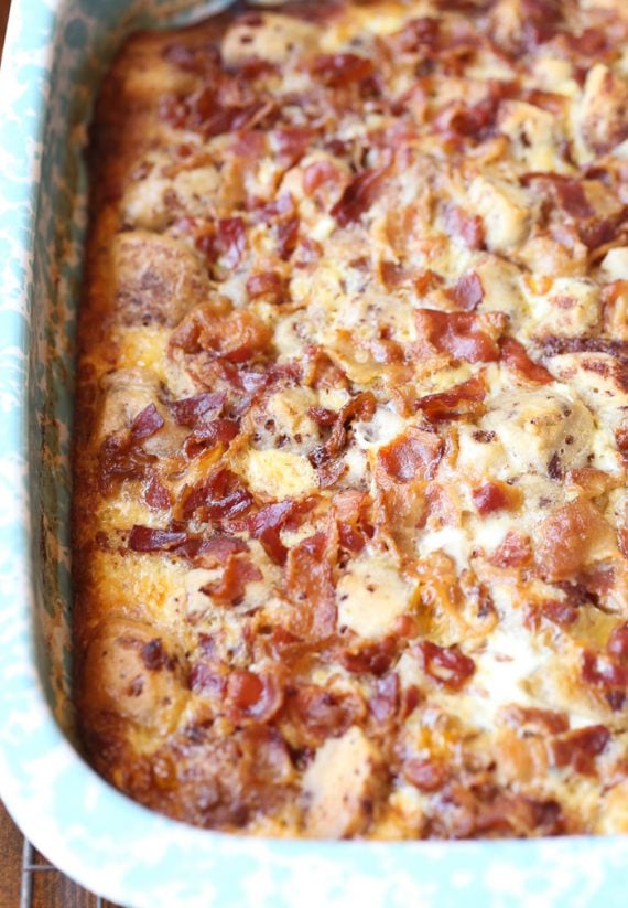 Bacon Cinnamon Roll Casserole Bake